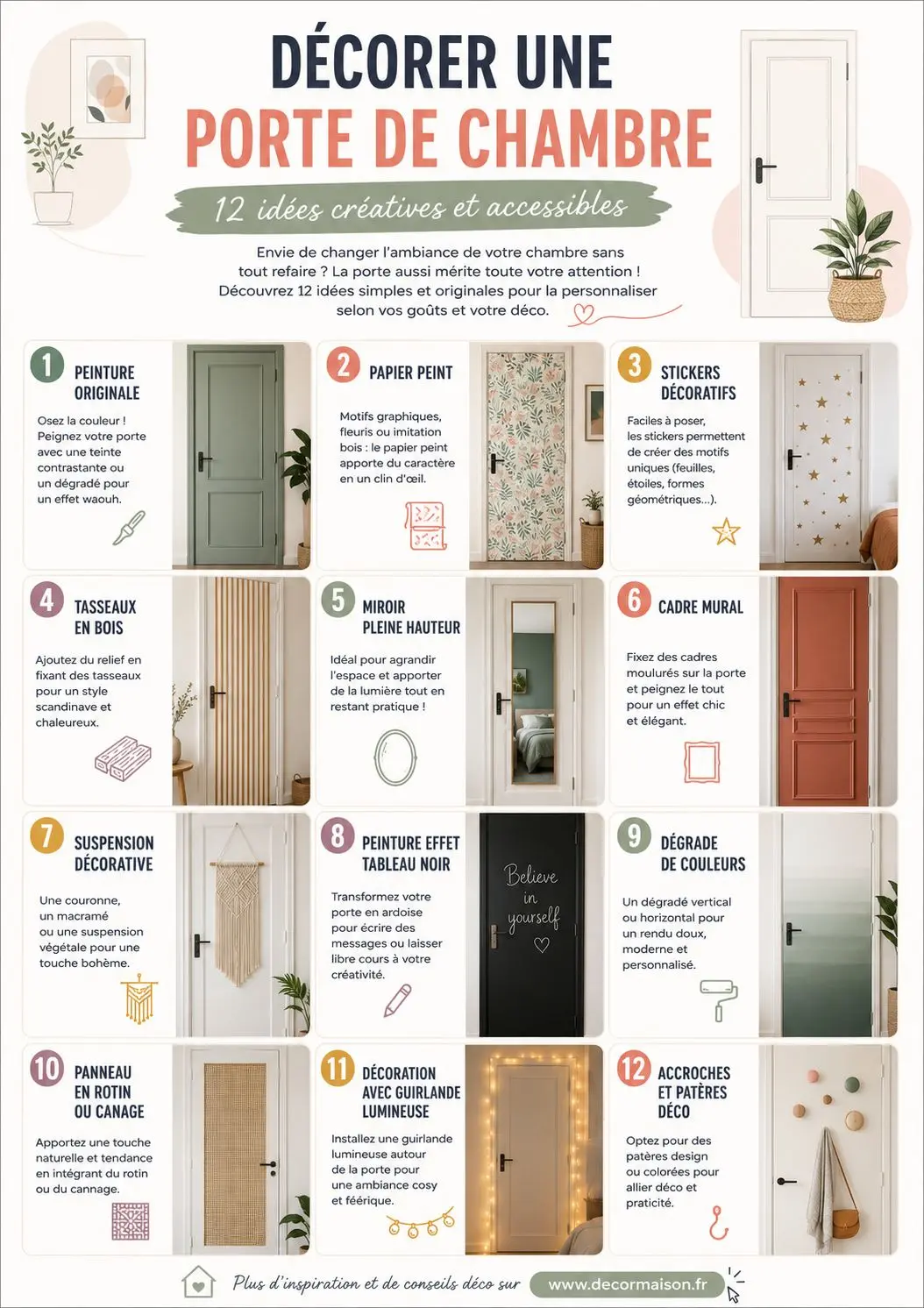 Décorer une porte de chambre - 12 idées créatives et accessibles